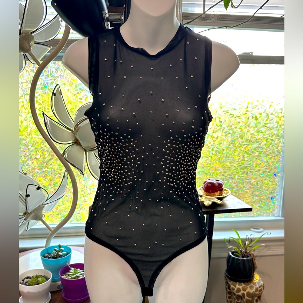 Mesh Bejeweled Bodysuit